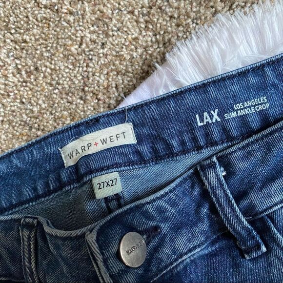 Warp & Weft Distressed LAX Slim Ankle Crop Jeans Women’s Size 27 Blue - Picture 6 of 8